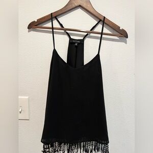 19 Cooper black tank top with fringe, size S